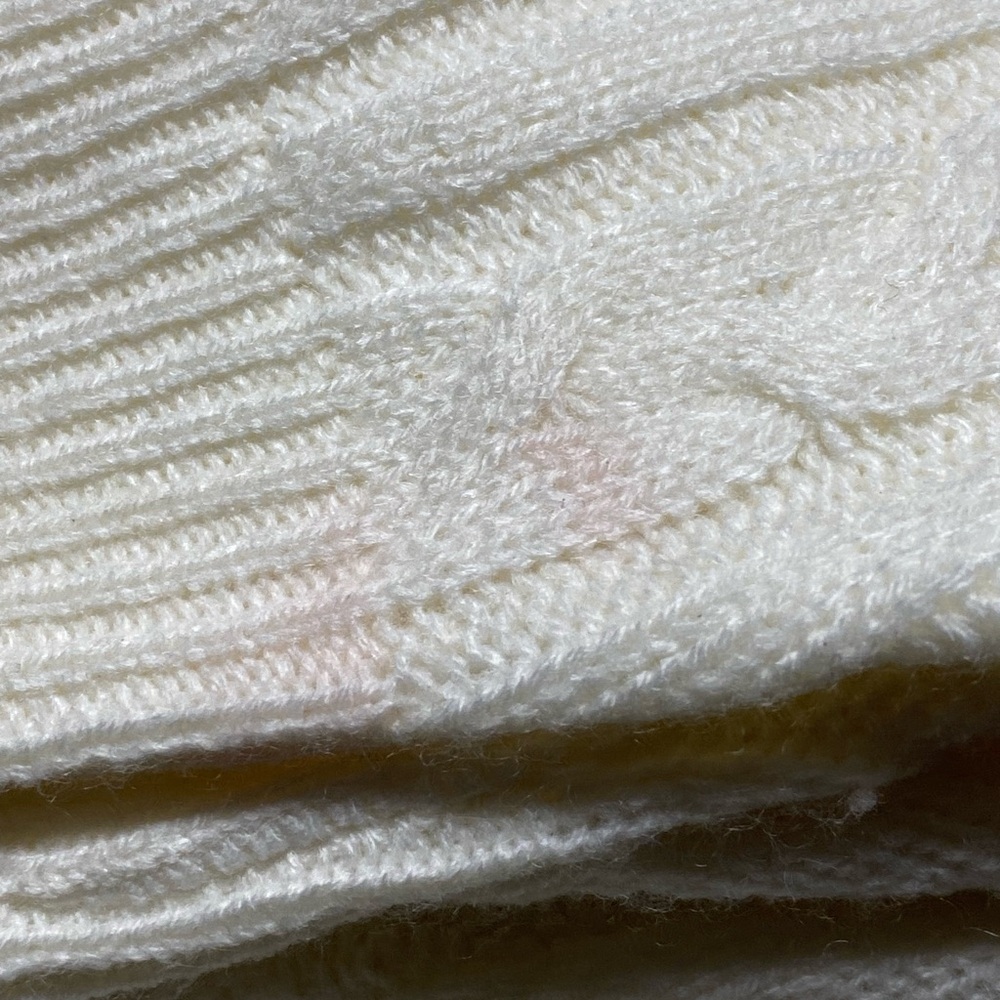 Cotton Candy Cream Cable Knit Long Balloon Sleeve Crop Size XS/S - Picture 12 of 13
